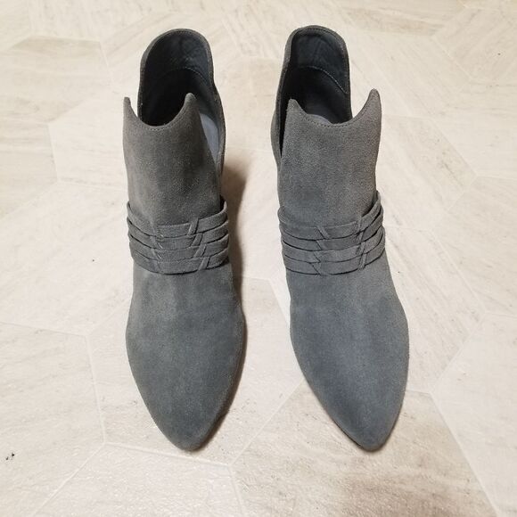 ABLE Joselyne Blue Gray Suede Leather Boho Western Cowgirl Ankle Boots Booties - Picture 5 of 12